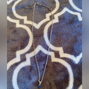 Elegant Silver Necklace with Blue Pendant